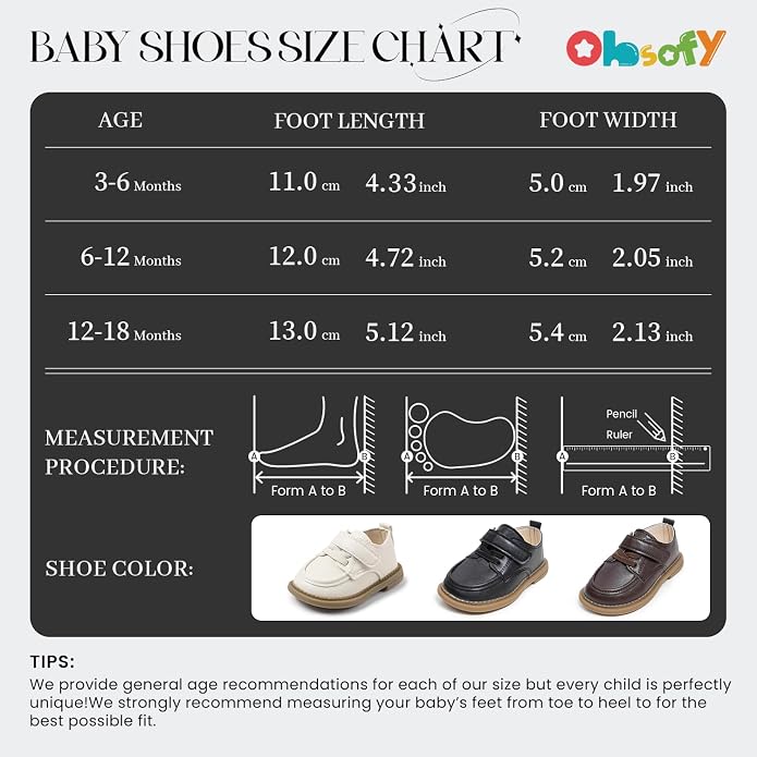 ohsofy Infant Baby Boy Oxford Shoes PU Leather Loafers Rubber and Soft Sole - Image 6