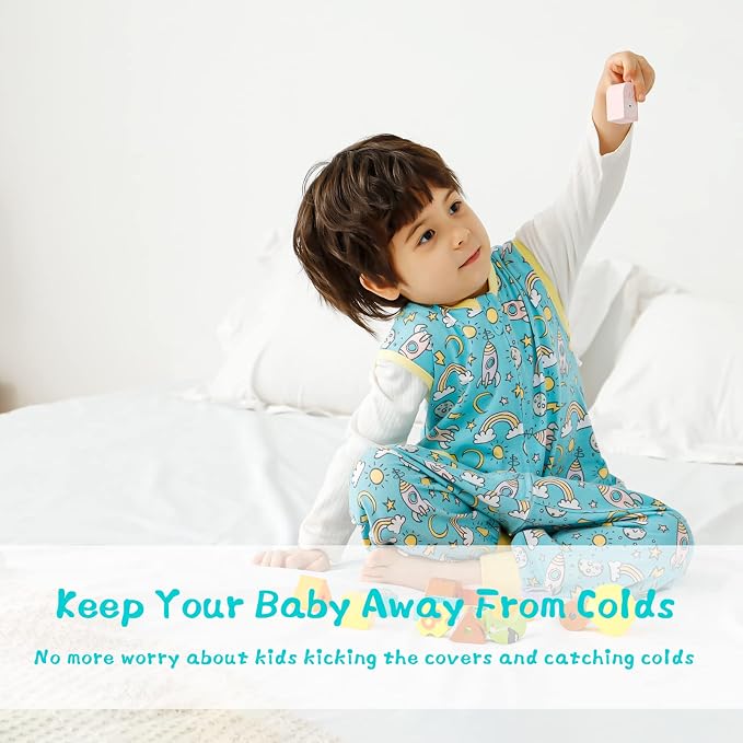 WONDAY Toddler Sleep Sack with Feet, 0.5 Tog Sleeping Sacks - Image 6