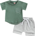 Rtnnsbbfcm Newborn Baby Boy Summer Clothes Short Sleeve Color Block Front by Rtnnsbbfcm