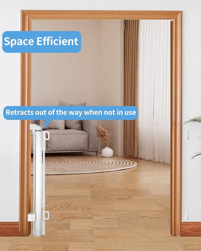 Retractable Baby Gate for Doorways and Stairs, Mesh Safety Gate for Pet - Image 4