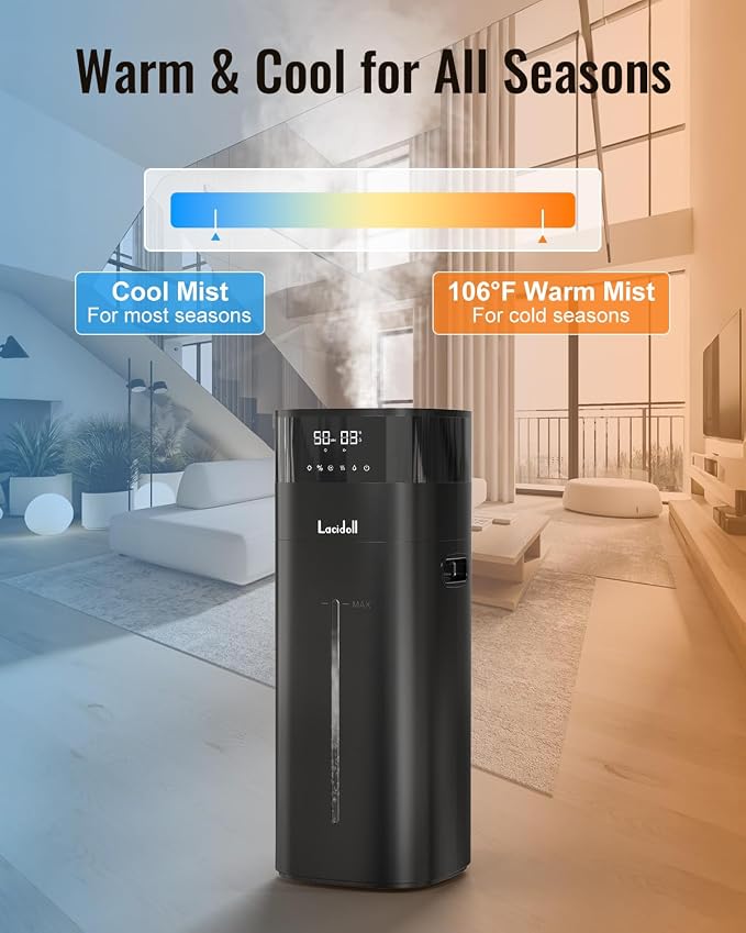Cool and Warm Mist Humidifier Large Room, 5.3Gal/20L Humidifiers - Image 2