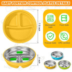 Nuogo 3 Pcs Stainless Steel Baby Suction Plates - Image 2