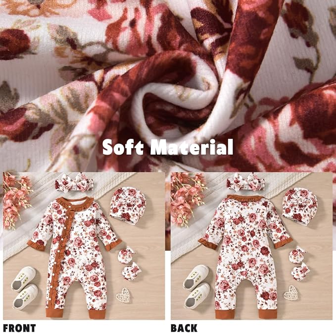 Aalizzwell Baby Girls Romper Outfit Fall Winter Clothes - Image 5