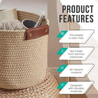 3 Pack Cotton Rope Storage Basket Woven Shelf Bin - Image 6