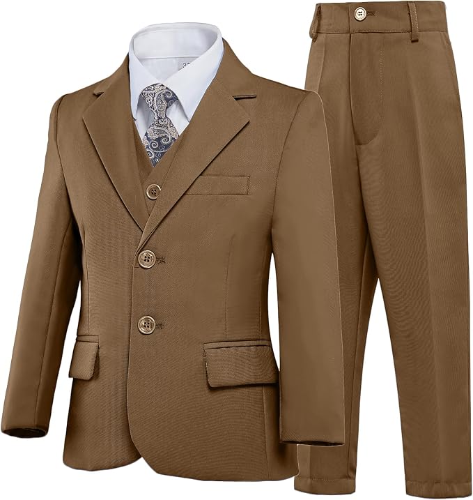 Boys’ Formal Suit 5 Piece Set, Toddler Tuxedos - Image 2