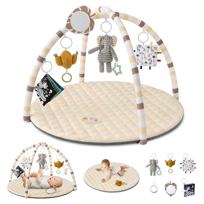 Blissful Diary Baby Play Gym Mat, Tummy Time Activity Mat by ForEveryBabysBetterLife