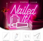 Nailed It! Neon Sign for Wall Decor，Nail Salon Decor for Wall, Nail Room Decor - Image 3