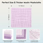 Muslin Baby Washcloths 6 Pack, 100% Cotton Wash Cloths - Image 3