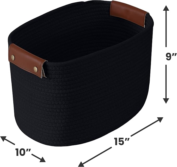 3 Pack Cotton Rope Storage Basket Woven Shelf Storage Bin - Image 7