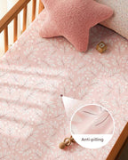 Baby Crib Sheets for Boys Girls, Breathable Soft Microfiber Baby Sheet Pink - Image 4