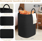 Laundry Basket, Woven Cotton Rope Laundry Hamper, 40L Versatile Storage - Image 2