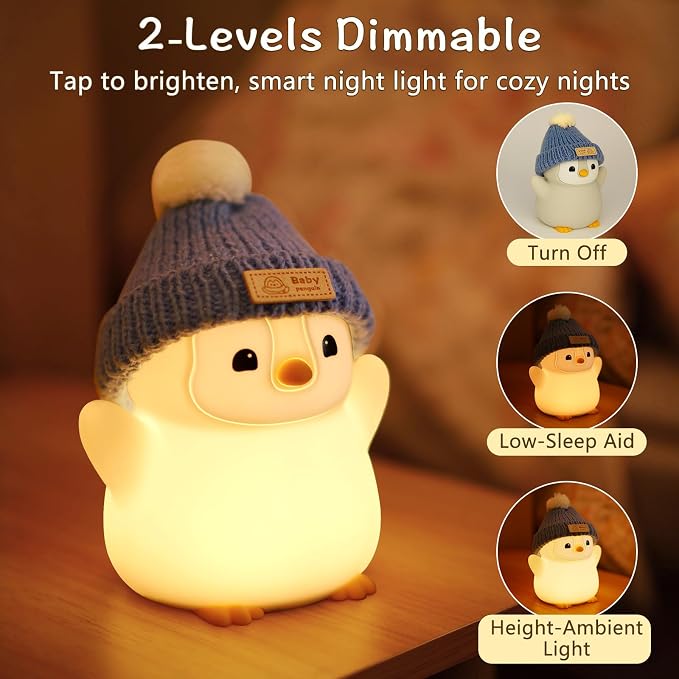 Penguin Night Light for Kids, Adorable Penguin Lamp - Image 2