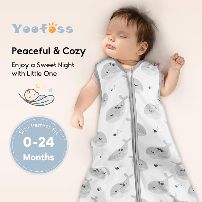 Yoofoss Baby Sleep Sack 0-6 Months 0.5 Tog Wearable Blanket - Image 7