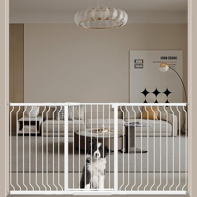 WAOWAO Extra Tall 40.55" Baby Gate 73.62-80.70" Wide Pressure Mounted Walk by WAOWAOBABYSAFETYPRODUCTS