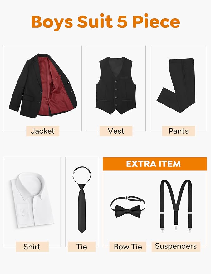 ELPA ELPA Boys' Formal Suit Set, - Image 2