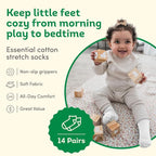 Fruit of the Loom Baby 14-Pack Grow & Fit Flex Zones Cotton Stretch Socks - Image 2