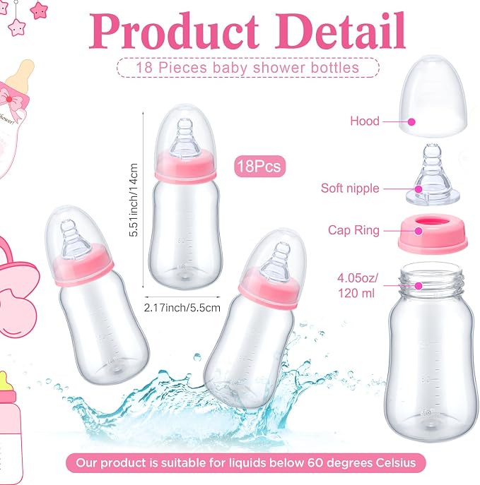 Roowest Bottle Chug Baby Shower Game Favors Including Flower Theme Bottle Chug - Image 3