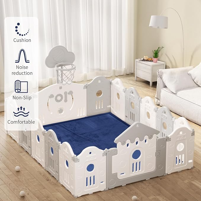 ACOMOPACK Baby Play Mat for Floor 1.3" Thick Memory Foam Play Mat 59"×71" Tummy - Image 3