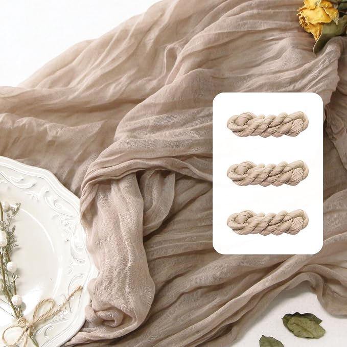 FEXIA 3 Pack Nude Table Runner 35x120 Inches by FEXIA