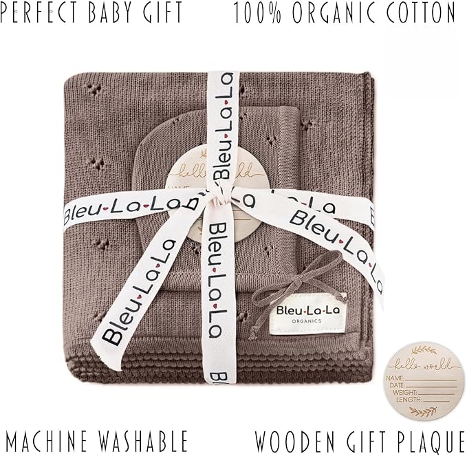 Organic Pointelle Receiving Swaddle Blanket - Image 2