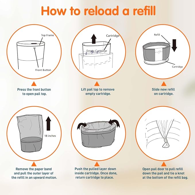 8 Pack Refills Compatible with DEKOR PLUS Diaper Pails | 20% Extra Length - Image 6