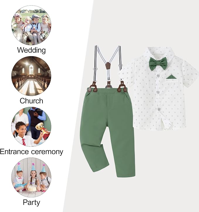 CARETOO Toddler Boy Clothes Suit Gentleman Wedding Outfits Kids Formal Dress - Image 3