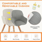 BABY JOY Convertible Baby High Chair, 3 in 1 Wooden Highchair/Booster/Chair - Image 7