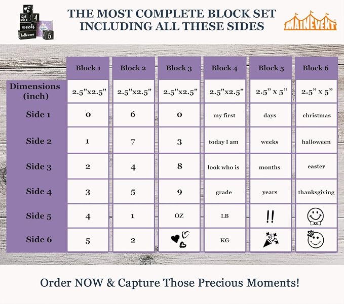 MAINEVENT Baby Monthly Milestone Blocks - Image 7