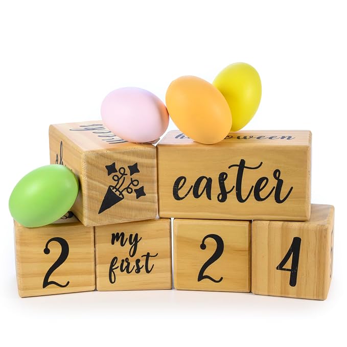 MAINEVENT Baby Monthly Milestone Blocks Complete Set, Milestone Blocks by MainEventUSA