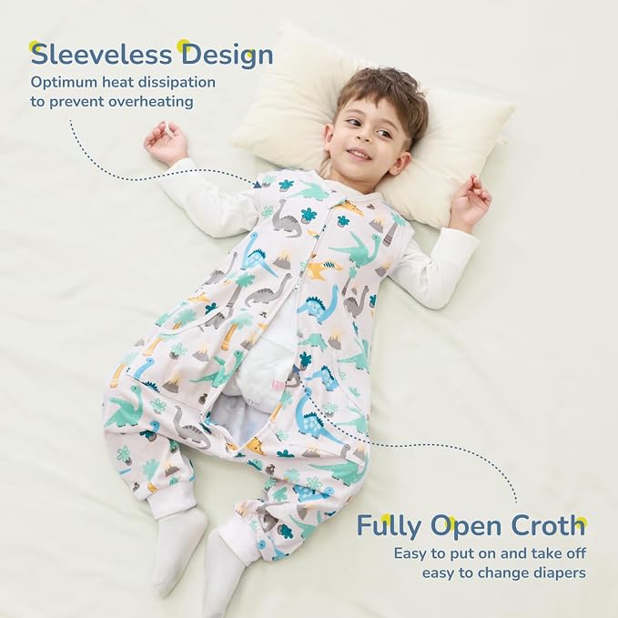 WONDAY Baby Sleep Sack with Feet, Toddler Wearable Blanket with Leg 0.5Tog - Image 4