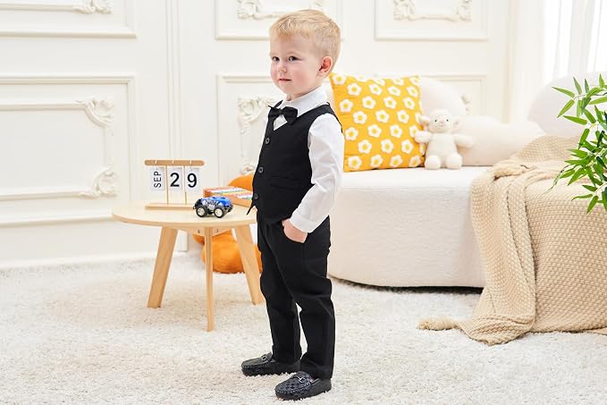 ARTMINE Toddler Boy Clothes Suit Gentleman Wedding Outfits, Formal Dress - Image 3