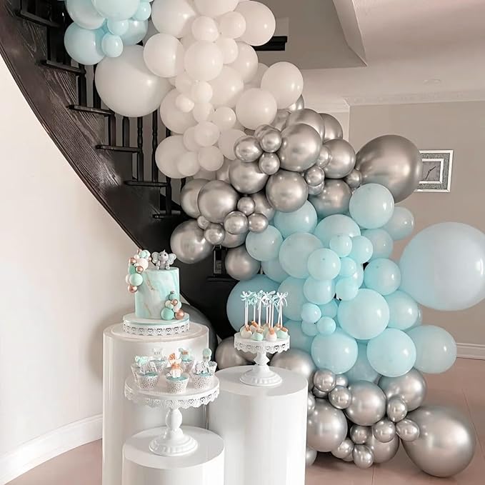 90pack Aqua Balloons Different Size 18/12/10/5 Inch Aqua Balloon Garland Arch - Image 3