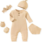 Aalizzwell Newborn Baby Ribbed Romper by Aalizzwell