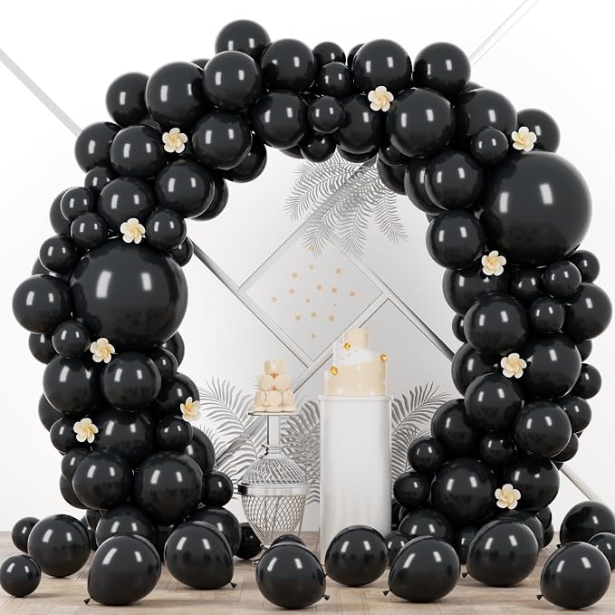 90pack Black Balloons Different Size 18/12/10/5 Inch Black Balloon Garland Arch by Voircoloria