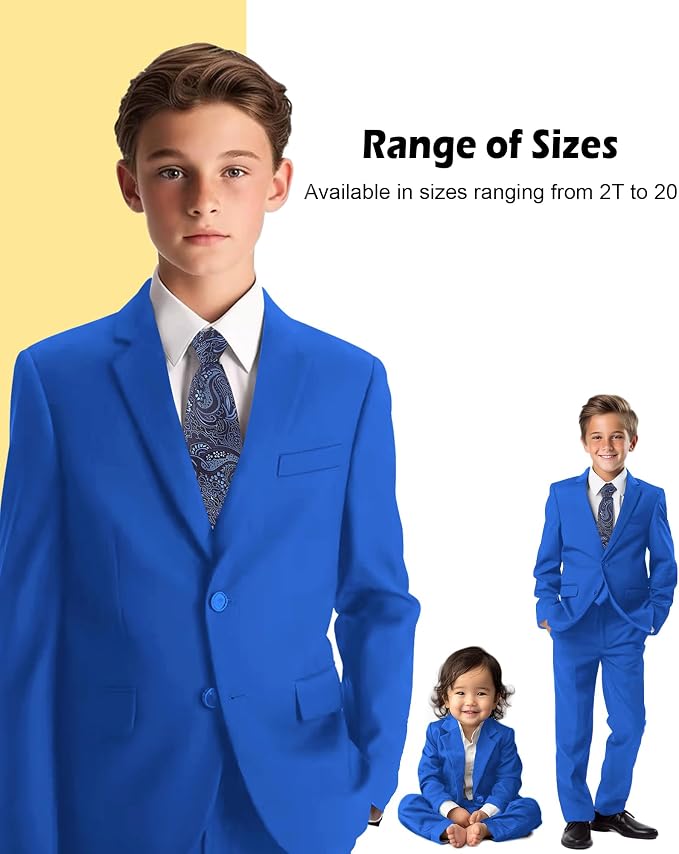 Boys’ Formal Suit 5 Piece Set, Toddler Tuxedos - Image 4