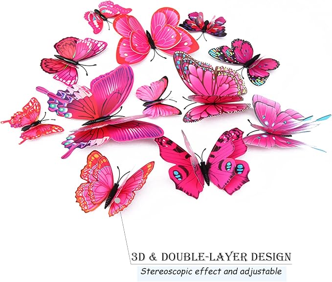 Butterfly Wall Decor 24/48 PCS, 3D Butterflies Stickers - Image 2
