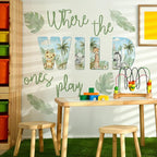 27.95x21.65 Inches Watercolor Wild Jungle Animal Wall Decals - Image 5