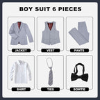 JPF Boy's Formal Suit Set Slim Fit Kids Tuxedo Suits - Image 2