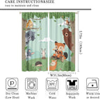 Forest Animals Curtains Colorful Forest Cartoon Cute Fox Bear Giraffe - Image 2