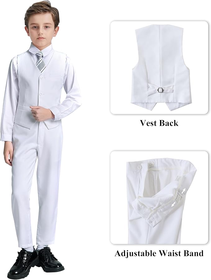 JPF Boy's Formal Suit Set Slim Fit Kids Tuxedo Suits - Image 3