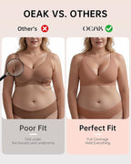 OEAK Womens Deep V Bras Wireless Comfortable Bra Supportive No Underwire Bras - Image 4