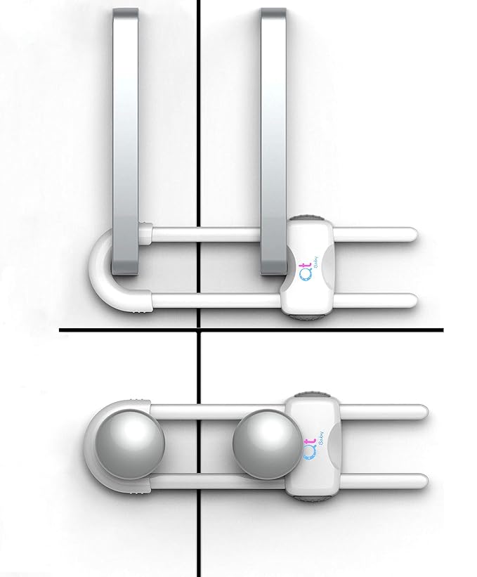 Baby Proofing Cabinet Locks | Adjustable U Shaped Baby Safety Latches by QTBABY