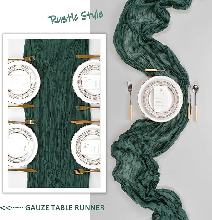 6 Pack Christmas Table Runner Emerald Green Cheesecloth 10Ft Gauze Cheese Cloth - Image 6