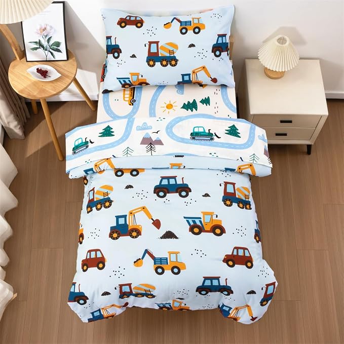 NTBED 4 Pieces Construction Truck Toddler Bedding Set - Image 2