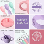 24 Pack Silicone Baby Feeding Set Baby LED Weaning Supplies Includes Suction - Image 6