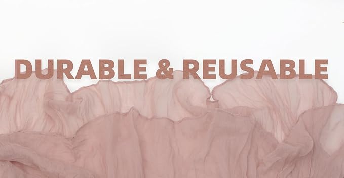FEXIA 3 Pack Table Runner Dusty Pink Cheesecloth 35x120 Inches Spring Easter - Image 5