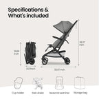 Mompush Velo Lightweight Travel Stroller, Compact & Airplane-Friendly - Image 9