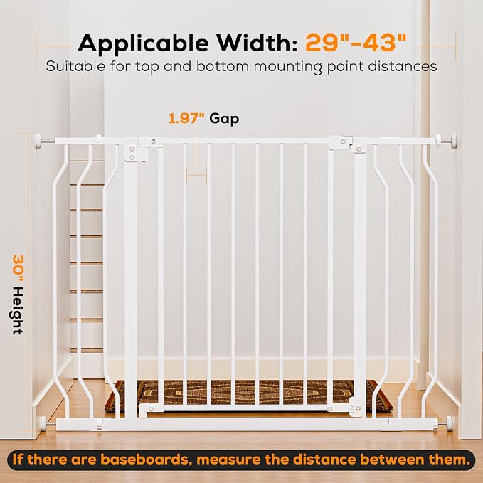 Baby Gate for Stairs, Baby Safety Essentials, Auto Close Gate for Doorways - Image 3
