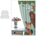 Forest Animals Curtains Colorful Forest Cartoon Cute Fox Bear Giraffe - Image 5