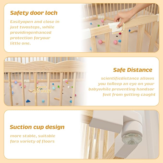Baby Playpen Natural Wood Playpen - Image 3